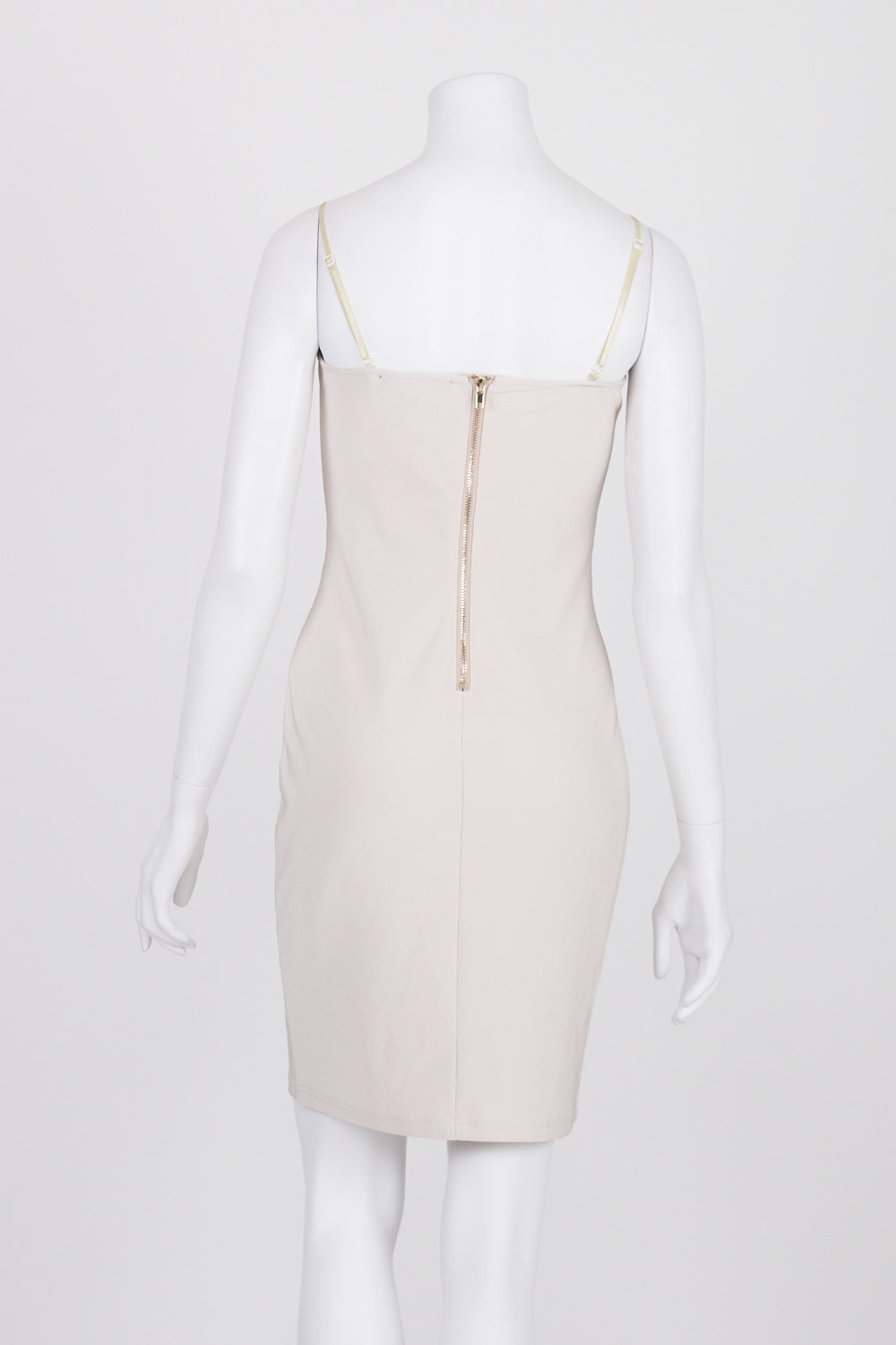 George Ermis Beige Strapless Bodycon Dress 10