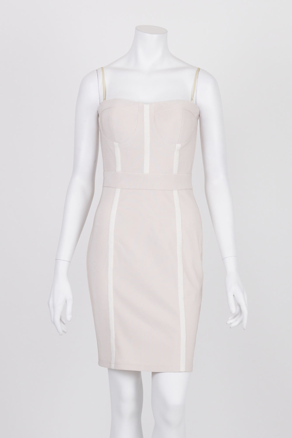 George Ermis Beige Strapless Bodycon Dress 10