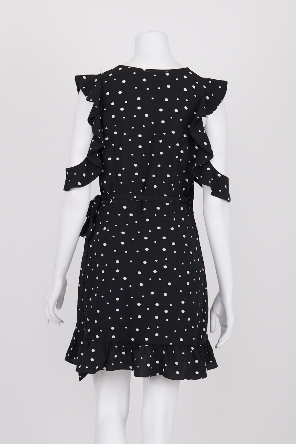 Evie Black Polka Dot Wrap Dress 10