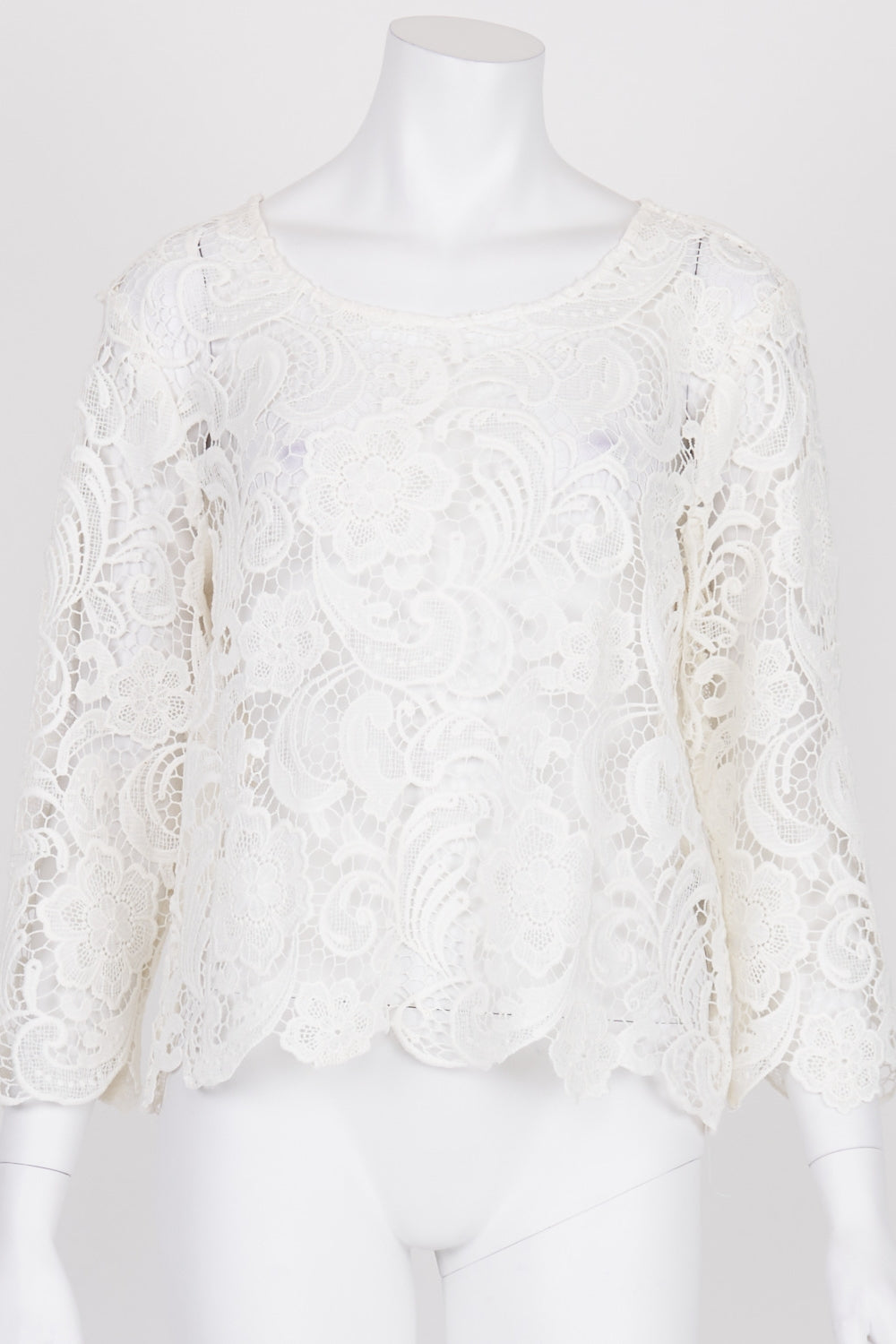 Only White Lace Long Sleeve Top 12