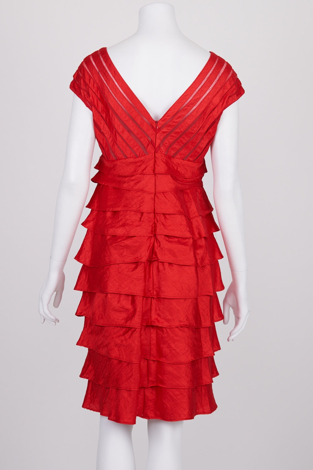 Vanilla Dream Red Layered Sleeveless Dress 12
