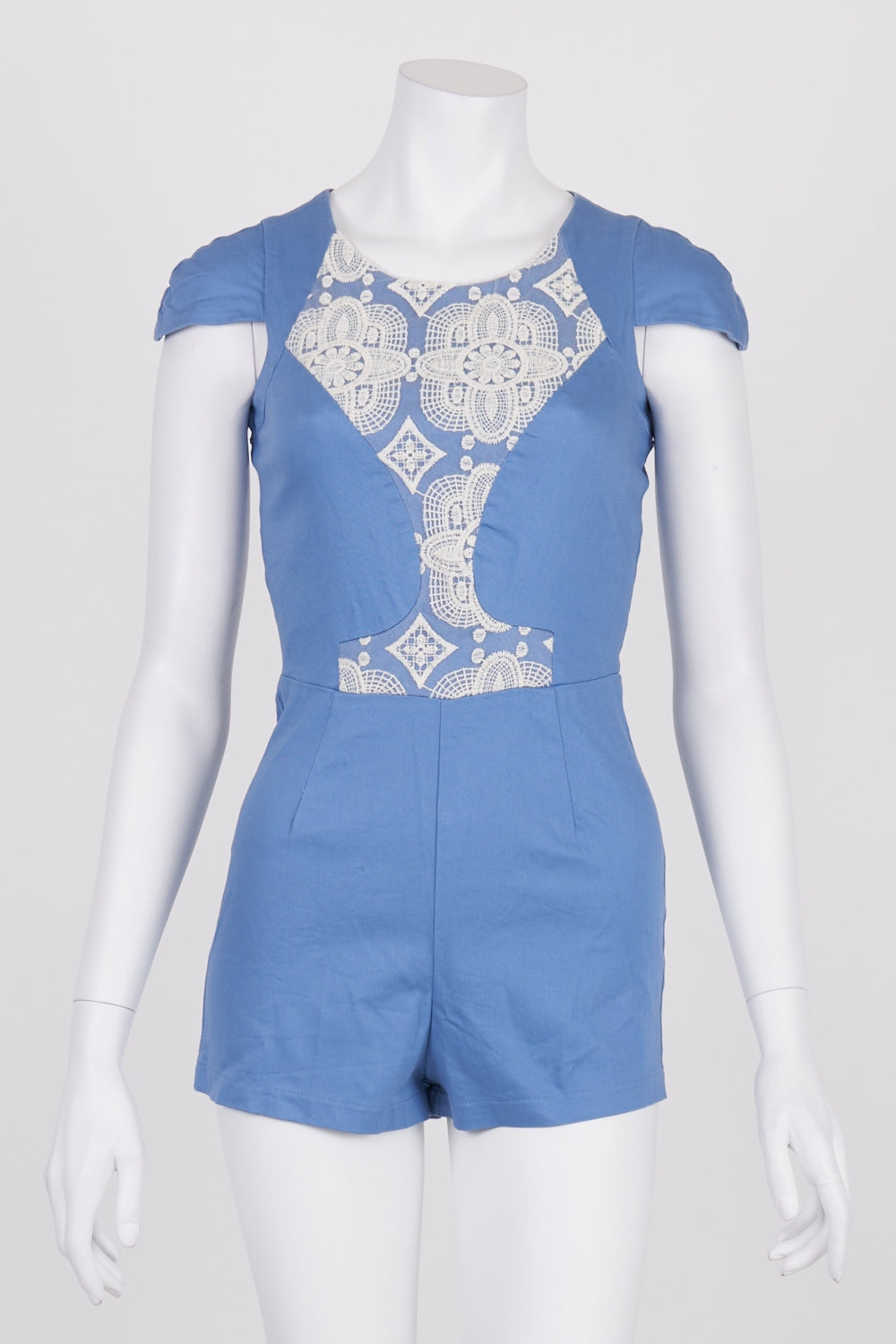 Moi Et Vous Blue Lace Detail Playsuit 8