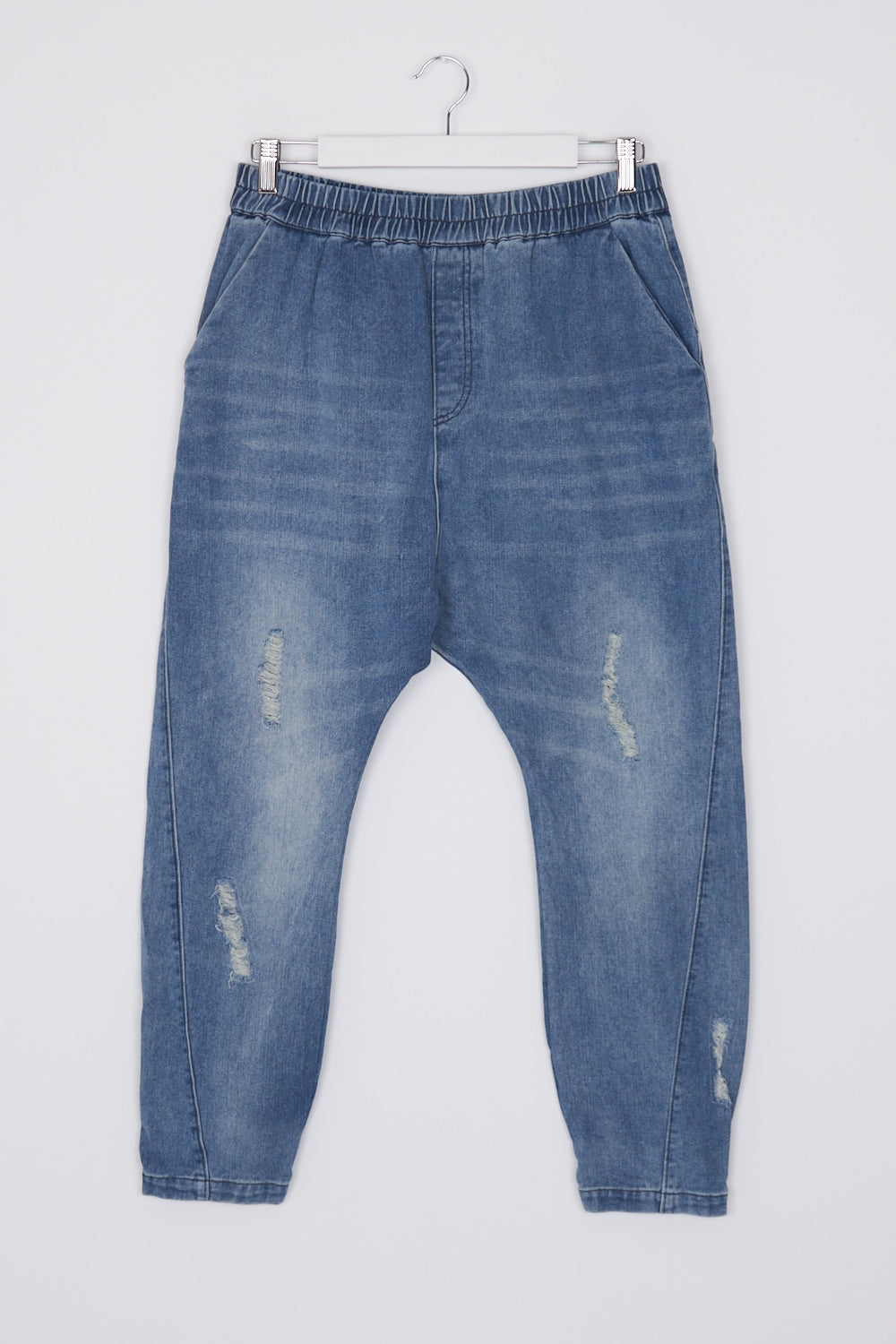 Eb &amp; Ive Blue Distressed Slim Leg Jeans L