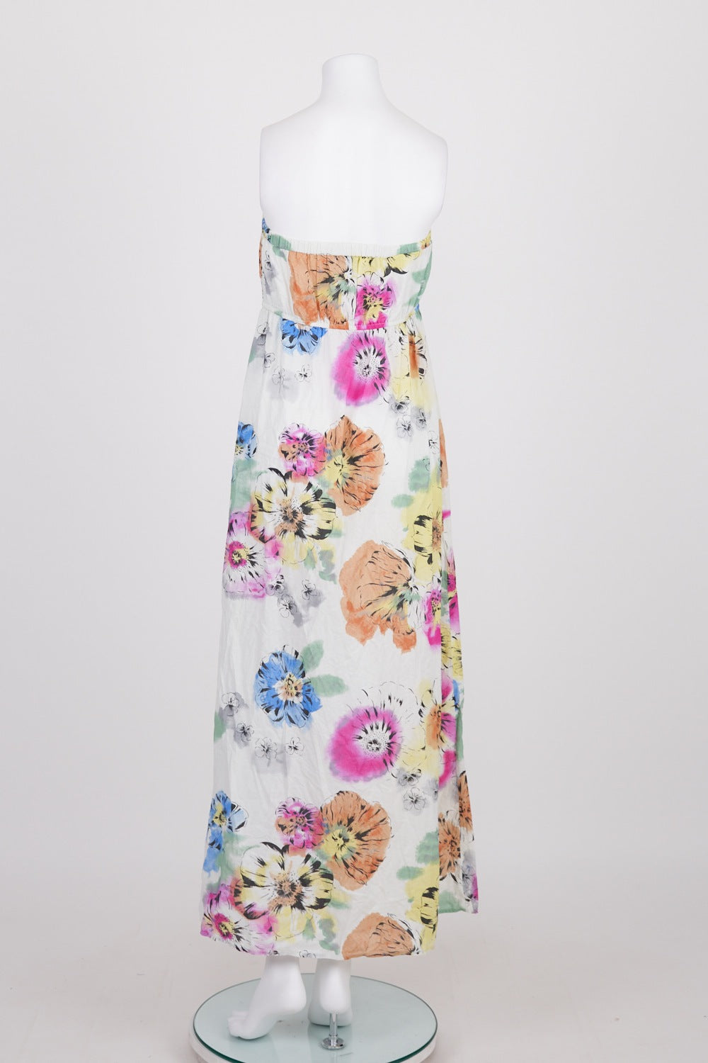 ASOS Strapless White Floral Maternity Maxi Dress 8