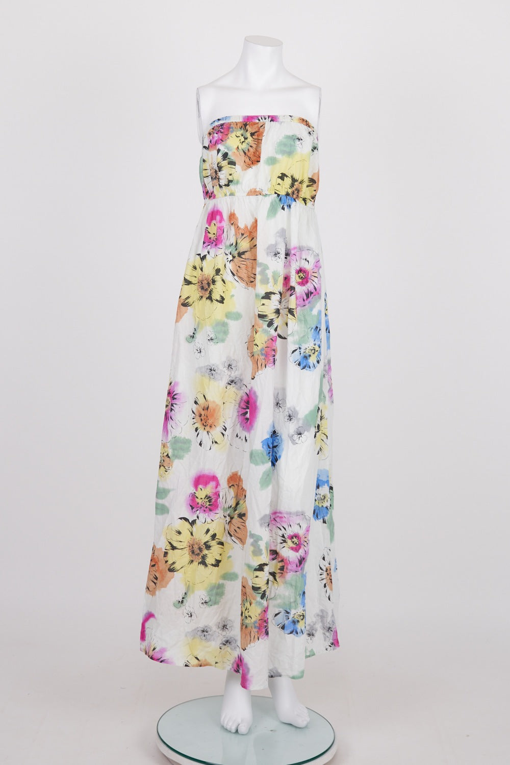 ASOS Strapless White Floral Maternity Maxi Dress 8