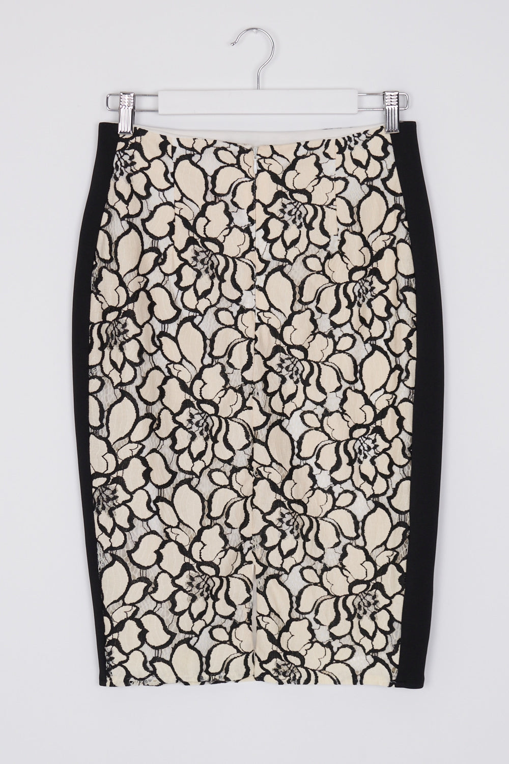 Lipsy Cream And Black Lace Midi Skirt 10