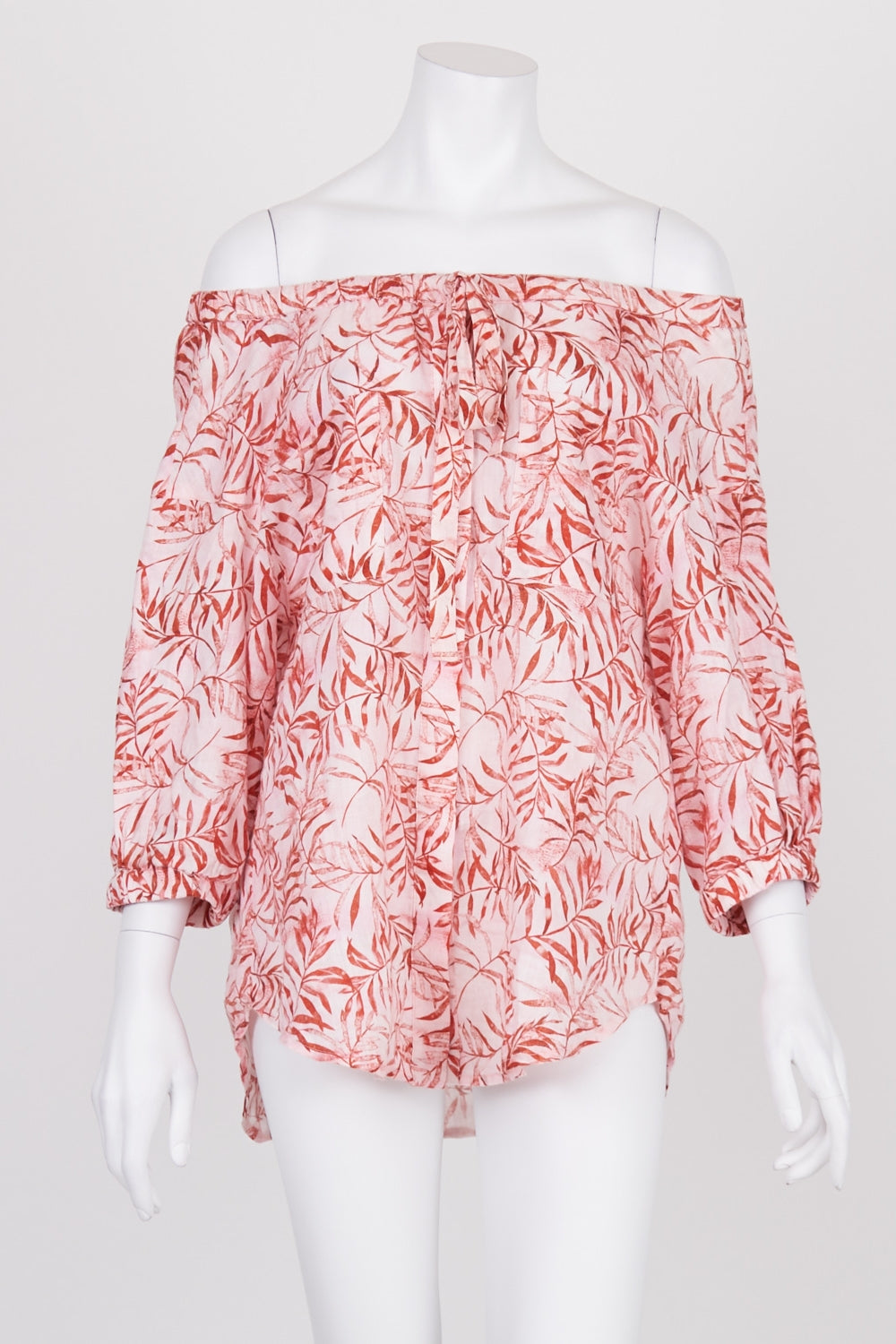 Sussan Pink Patterned 100% Linen Top 8 - 10