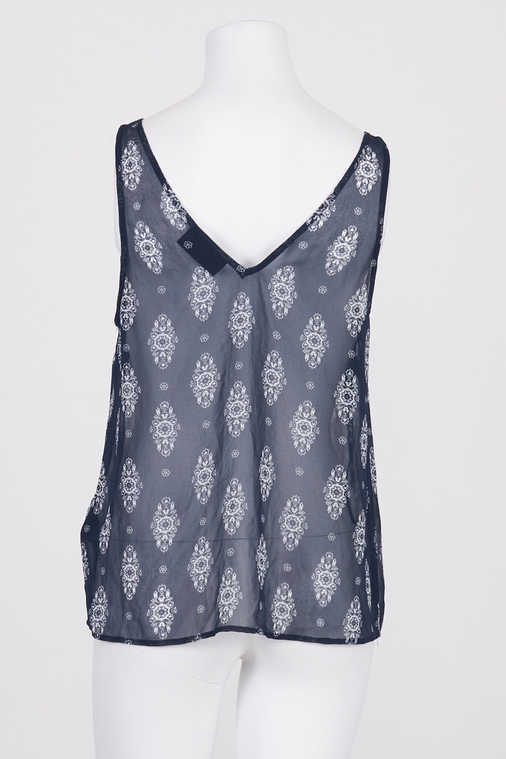 The Fifth Label Navy Patterned Sheer Top S