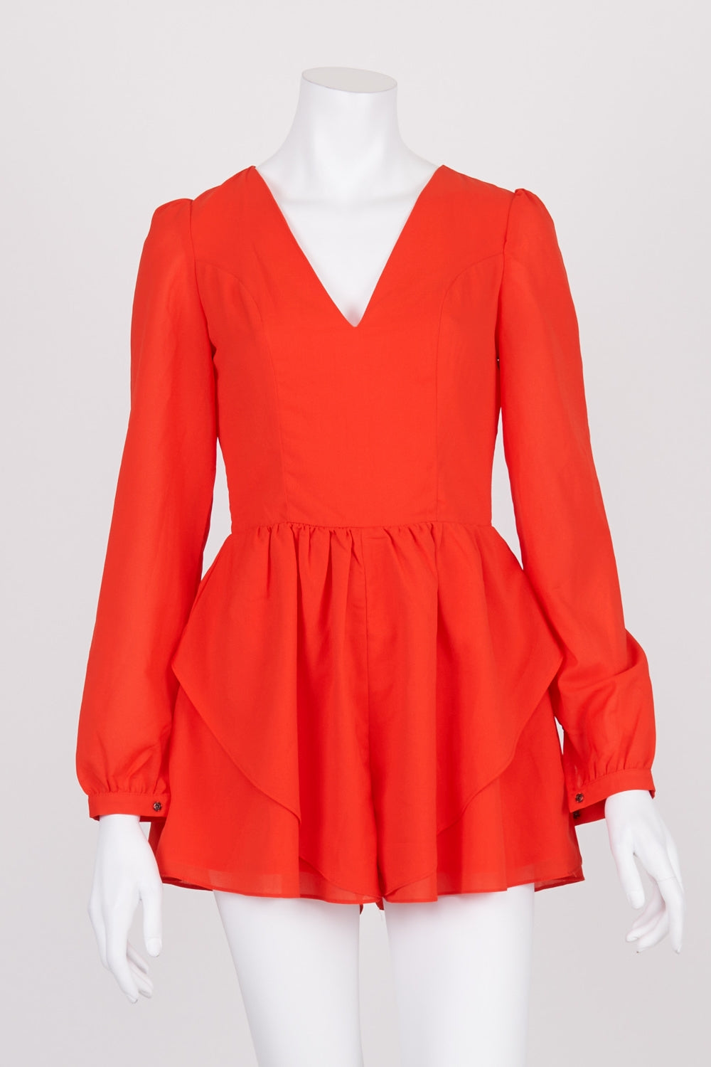 White Closet Red Long Sleeve Playsuit 8