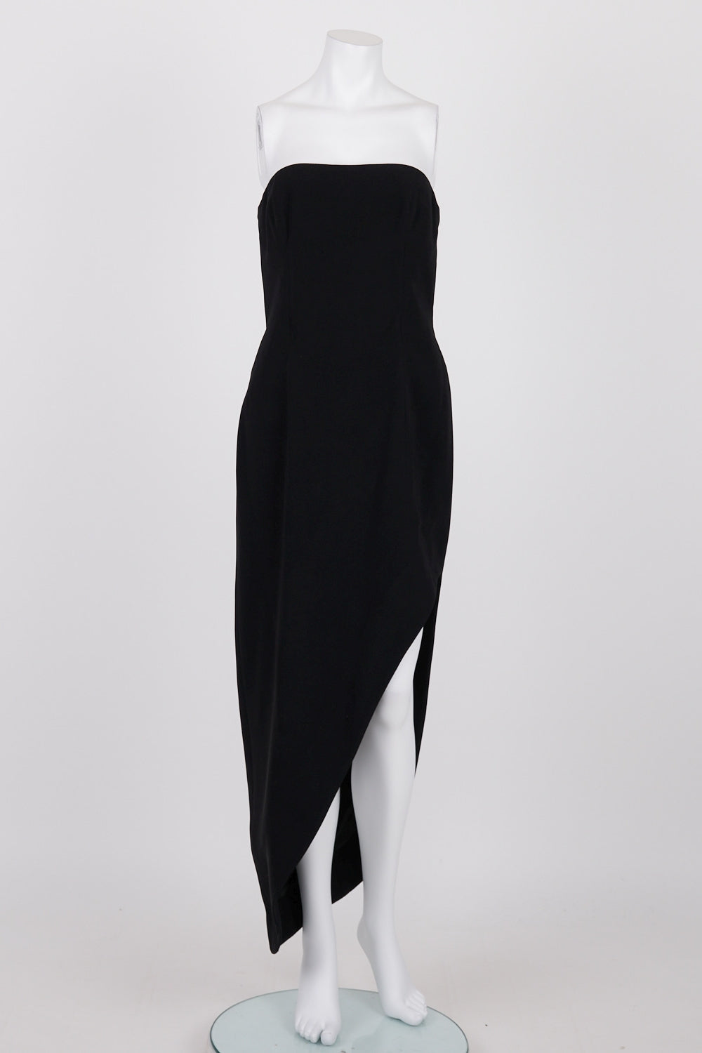George Gross Black Strapless Side Split Maxi Dress 12