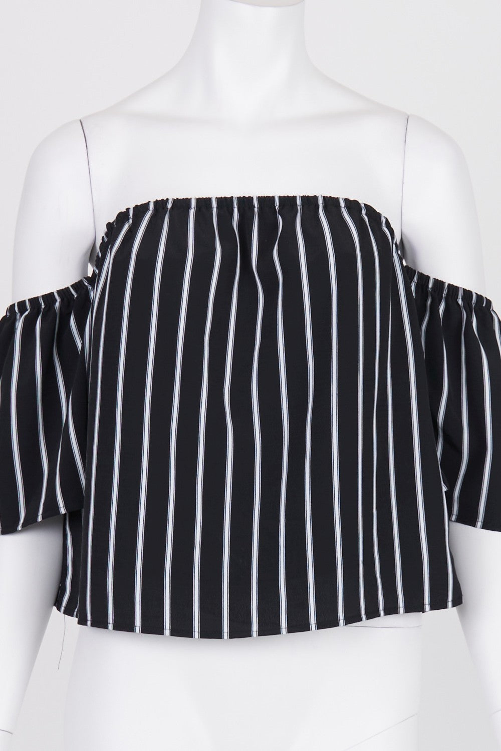 Mossman Black And White Striped Off Shoulder Top 10