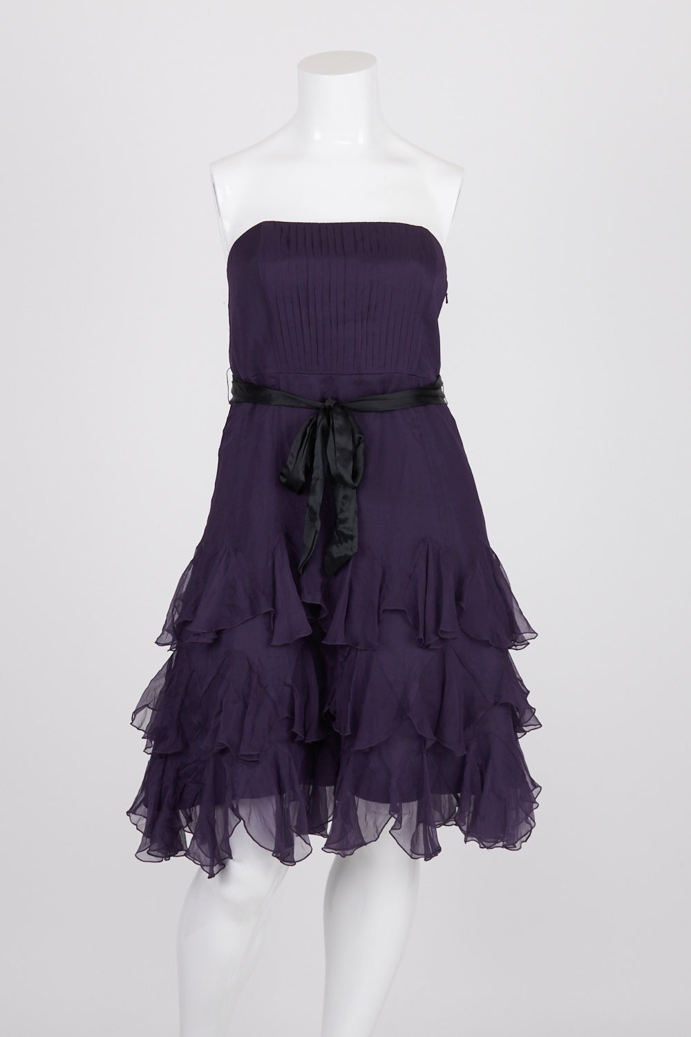 Monsoon Purple Layered 100% Silk Dress 16