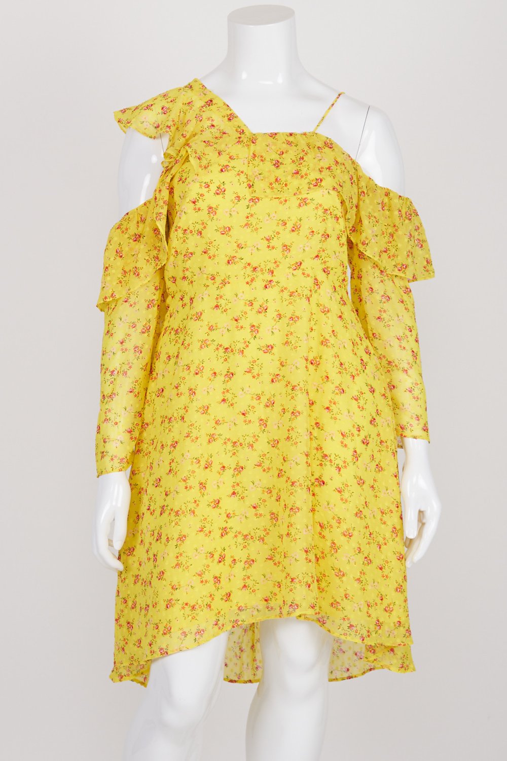 ASOS Yellow Floral Midi Dress