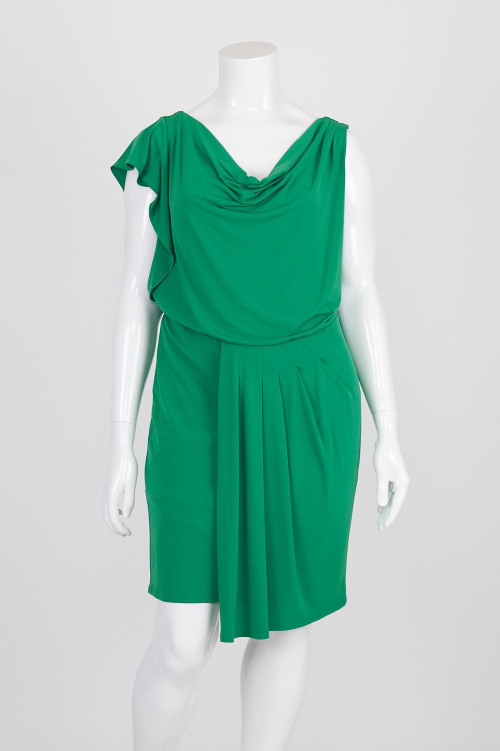 Vince Camuto Green Pleated Front Dress 12