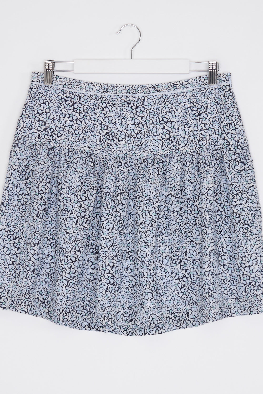 Kookai Blue Floral Silk Mini Skirt 14