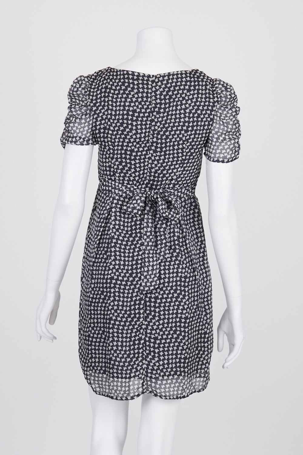 Tokito Black and White Patterned Button Front Dress 8