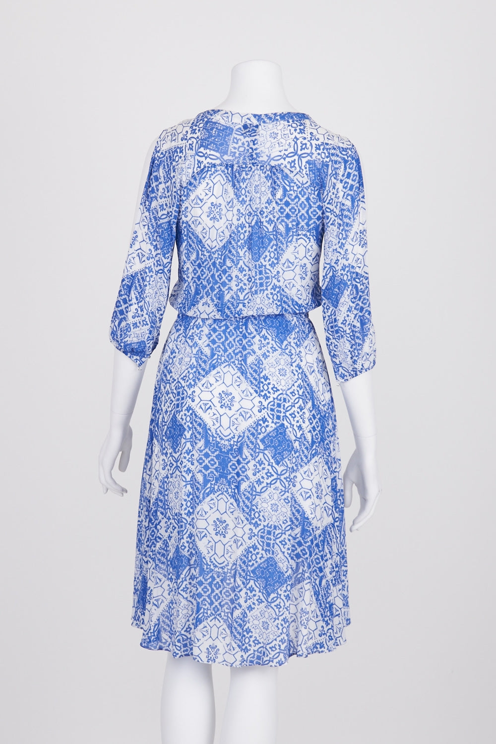 Witchery Blue And White Patterned Dress 4