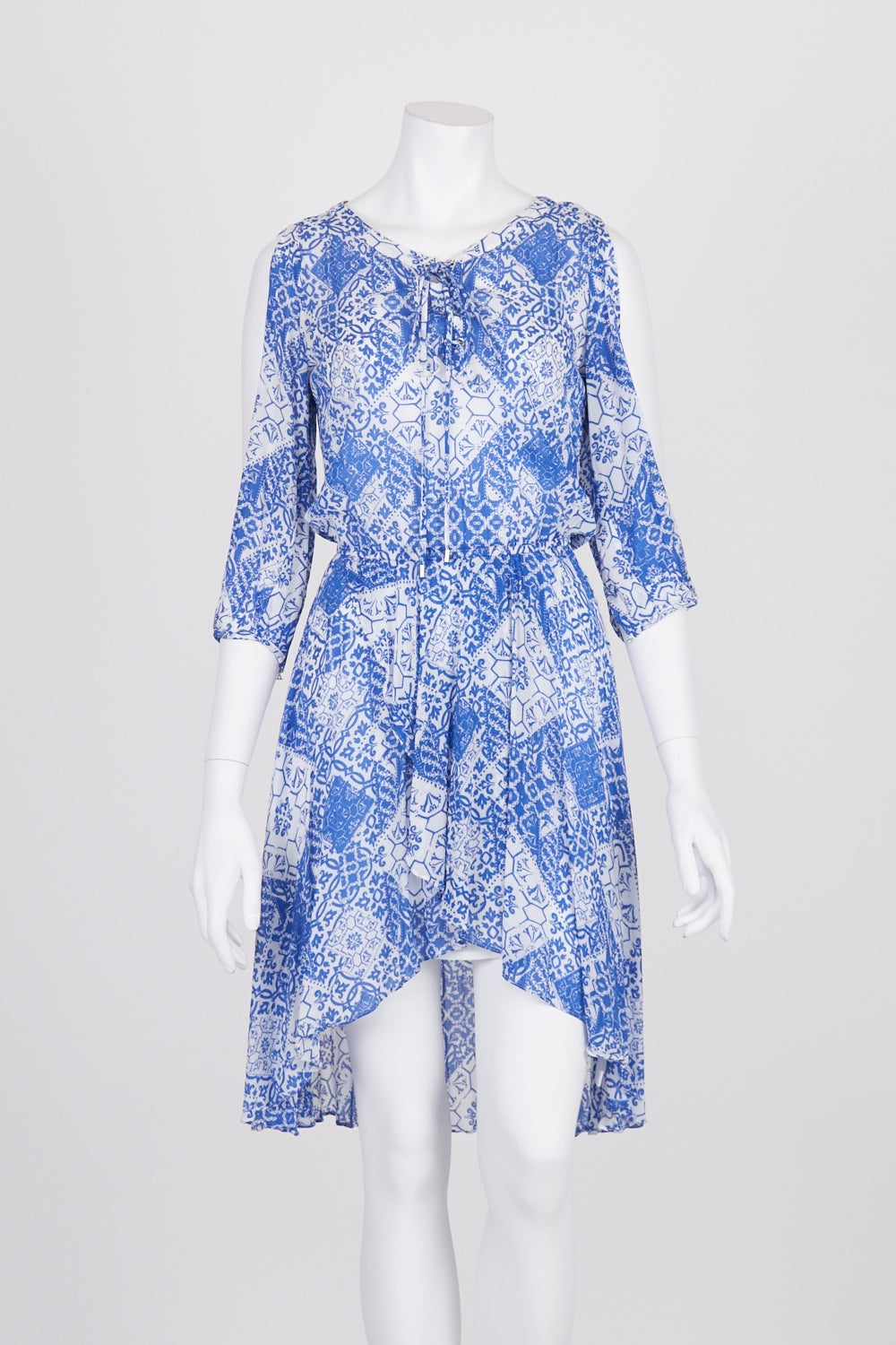 Witchery Blue And White Patterned Dress 4
