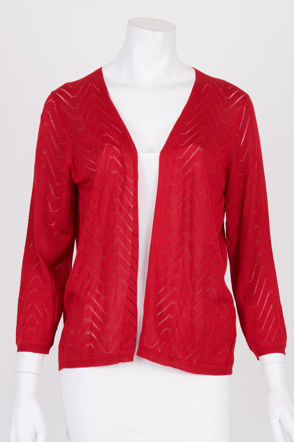Noni B Red Open Front Cardigan S