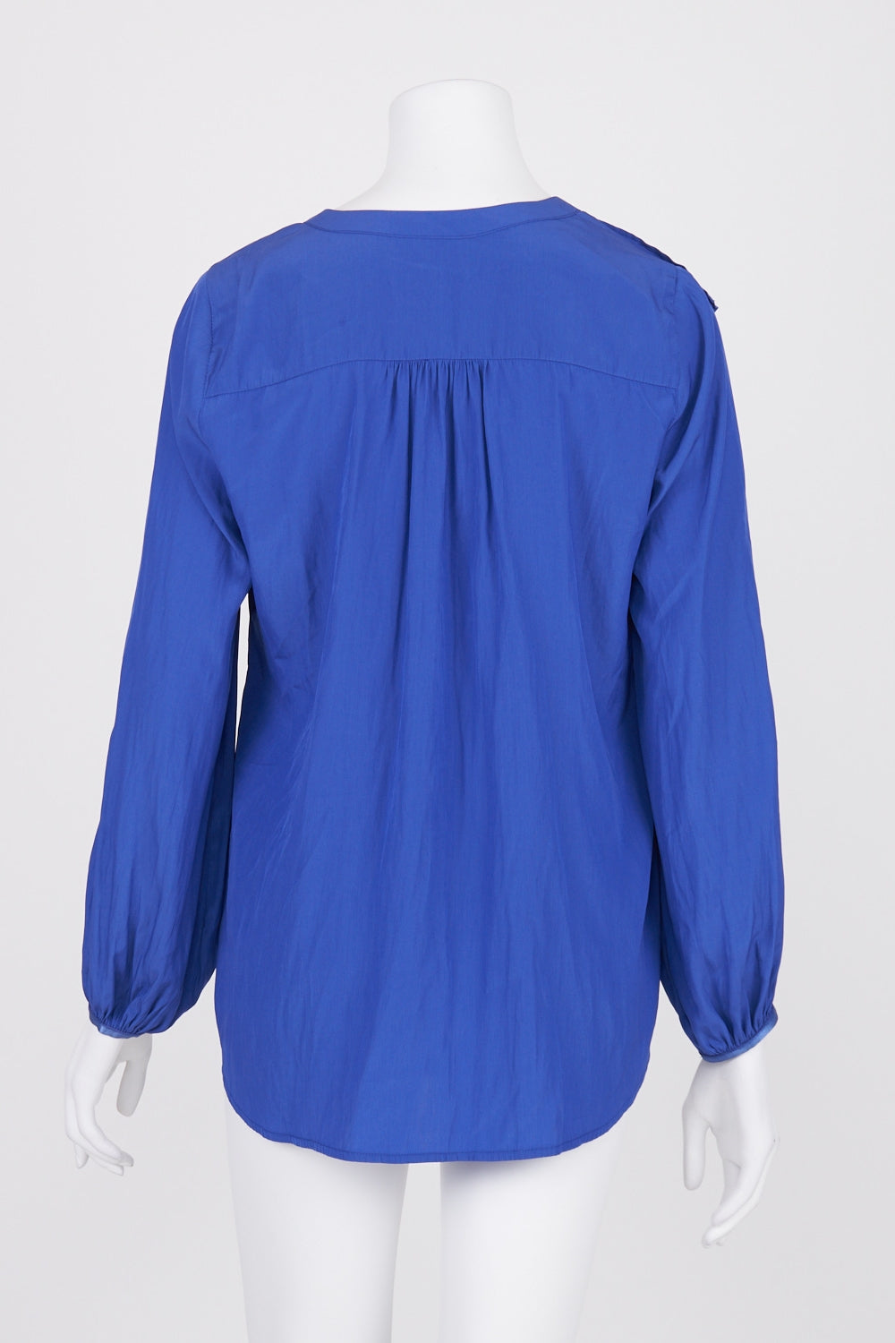 Motto Blue Ruffle Front Top 12