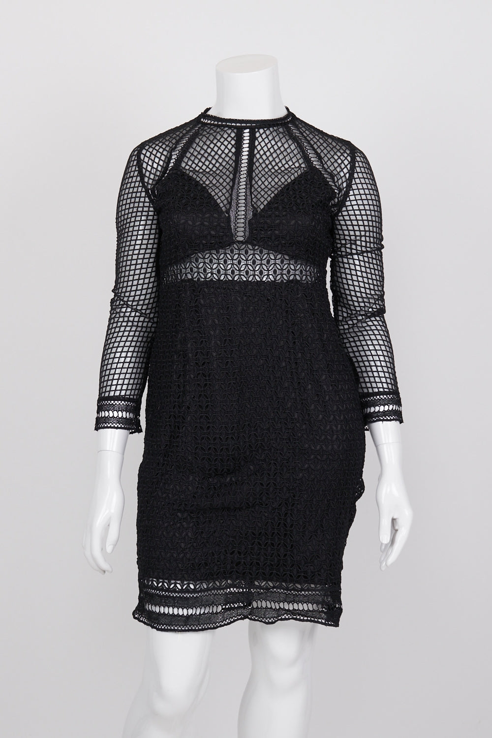 Bardot Black Lace Dress 14