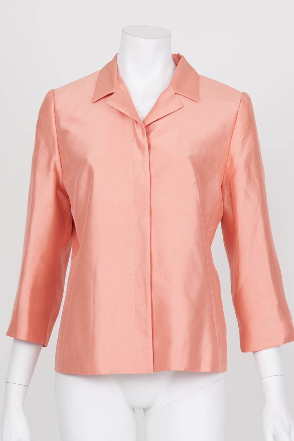 Anthea Crawford Pink Button Front Silk Jacket 12
