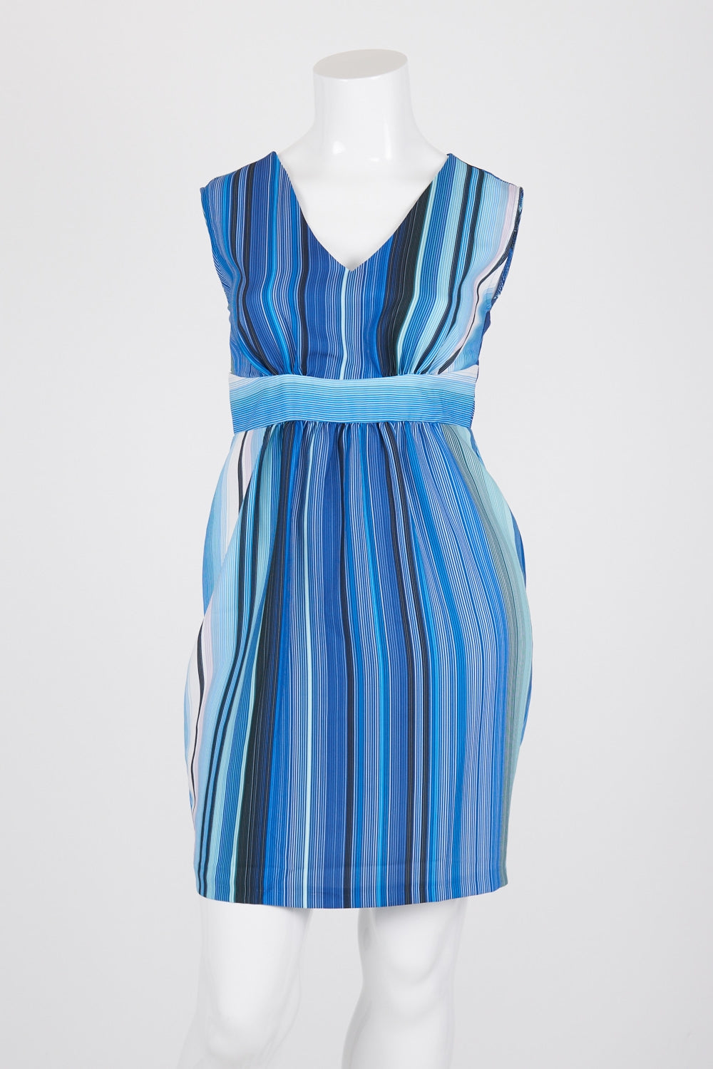 Closet London Blue Striped Sleeveless Dress 14