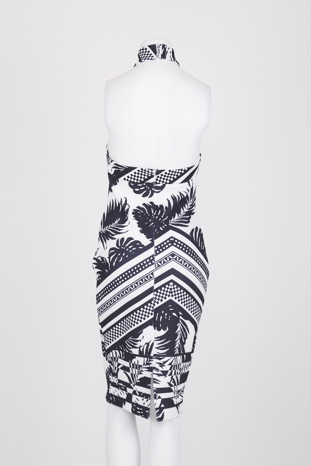 Ministry Of Style Black And White Patterned Halter Neck Dress 10