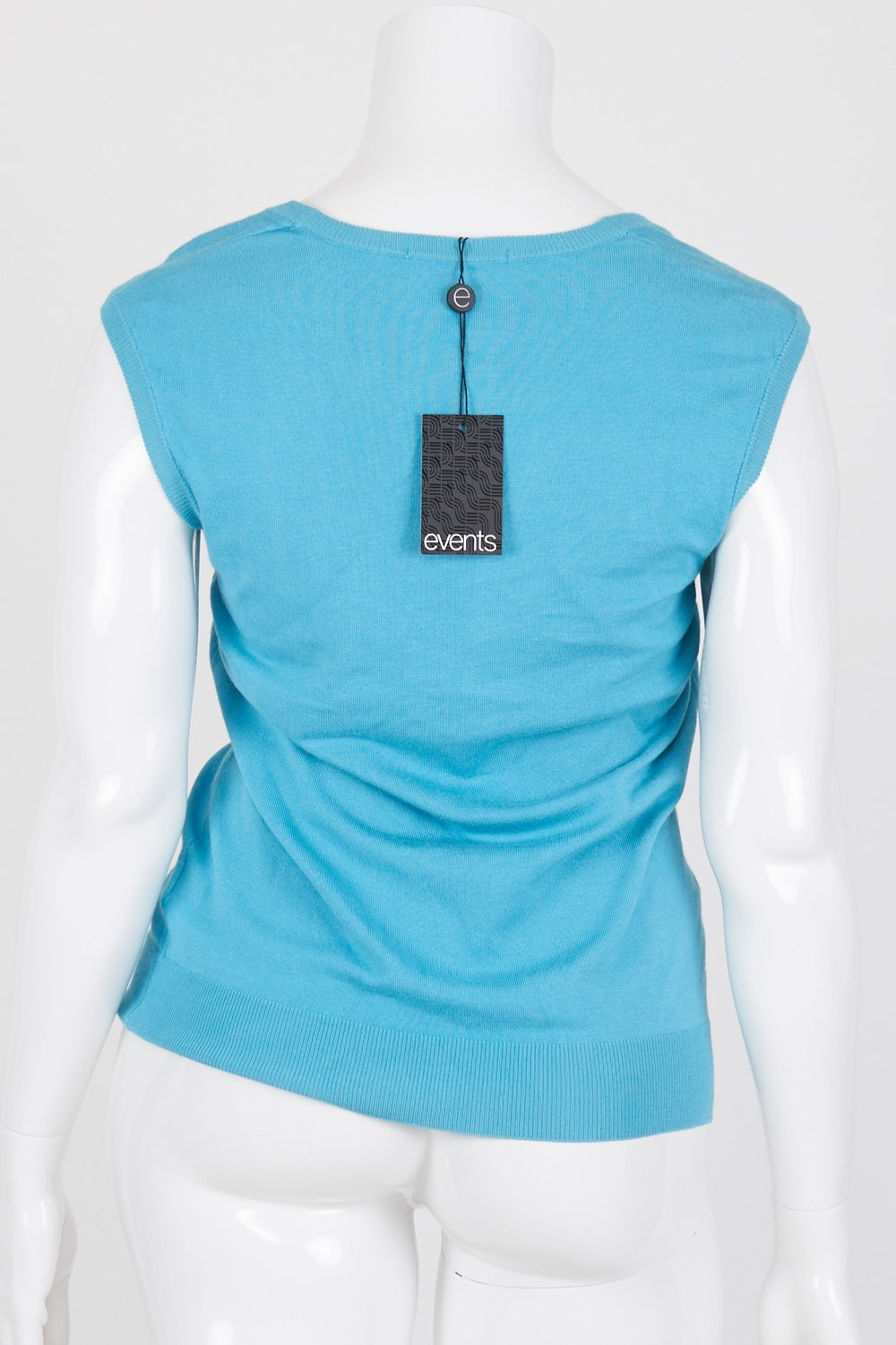 Events Turquoise Open Neck Knit Top XL