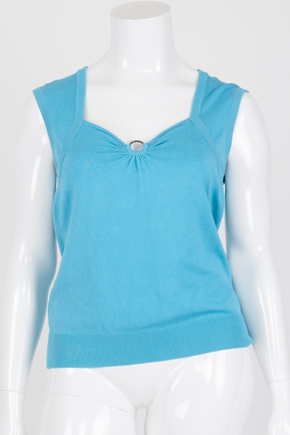 Events Turquoise Open Neck Knit Top XL