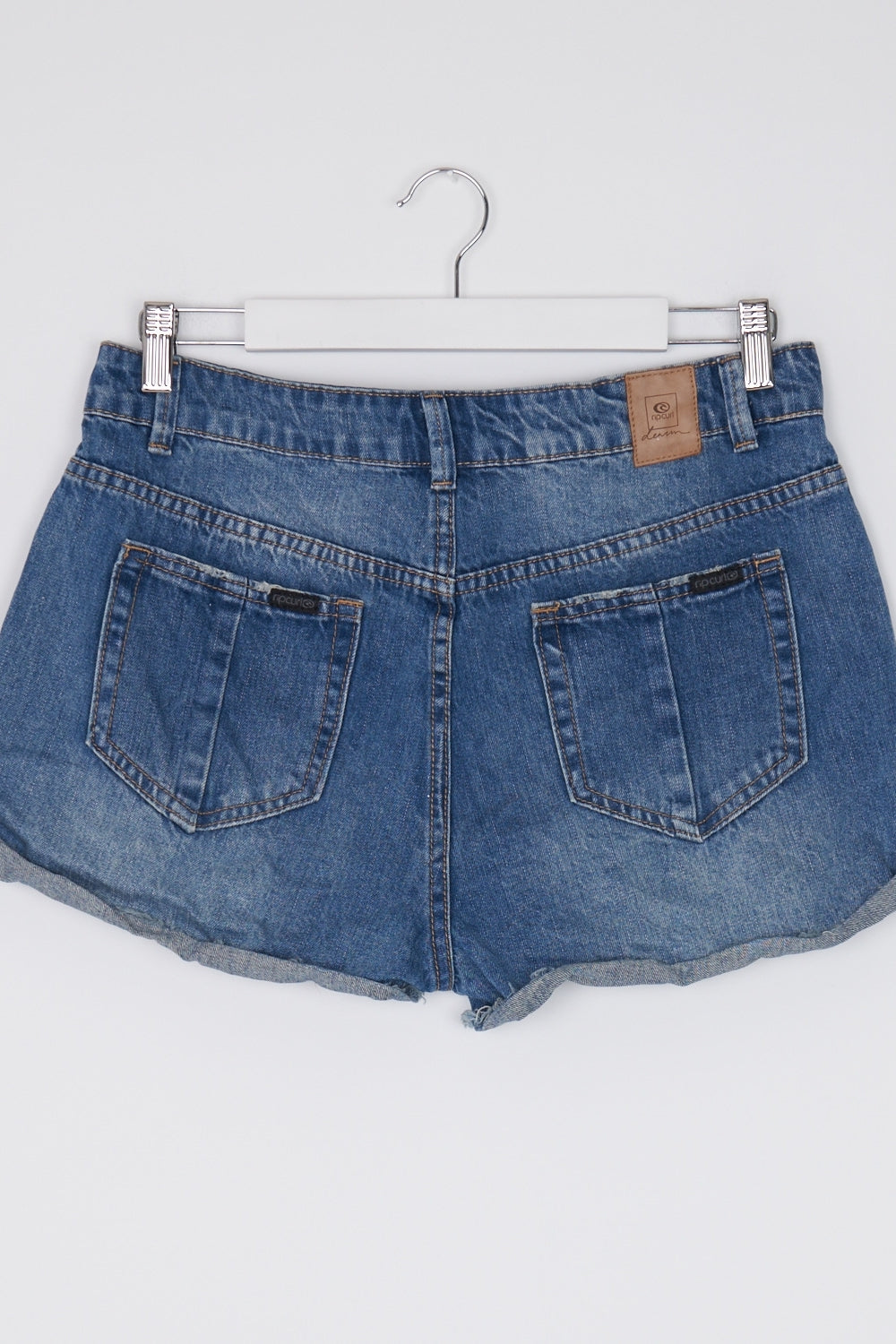 Ripcurl Blue Cuffed Denim Shorts AU 12 / 30