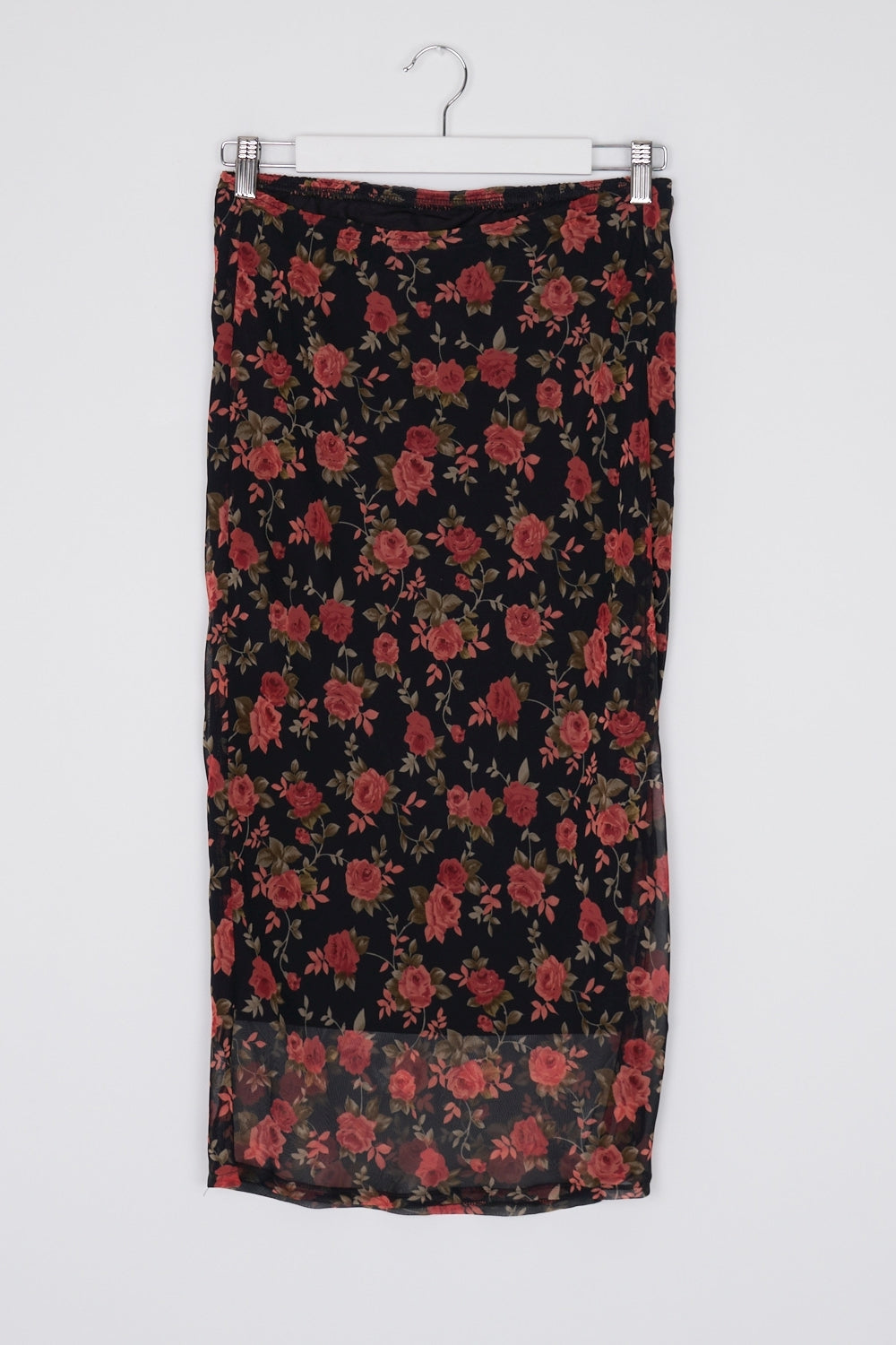 Ripe Black Rose Print Maternity Skirt S