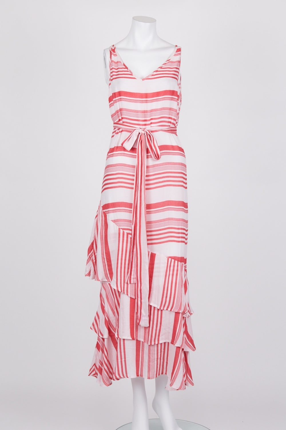 Solito Red and White Maxi Dress M (with belt)