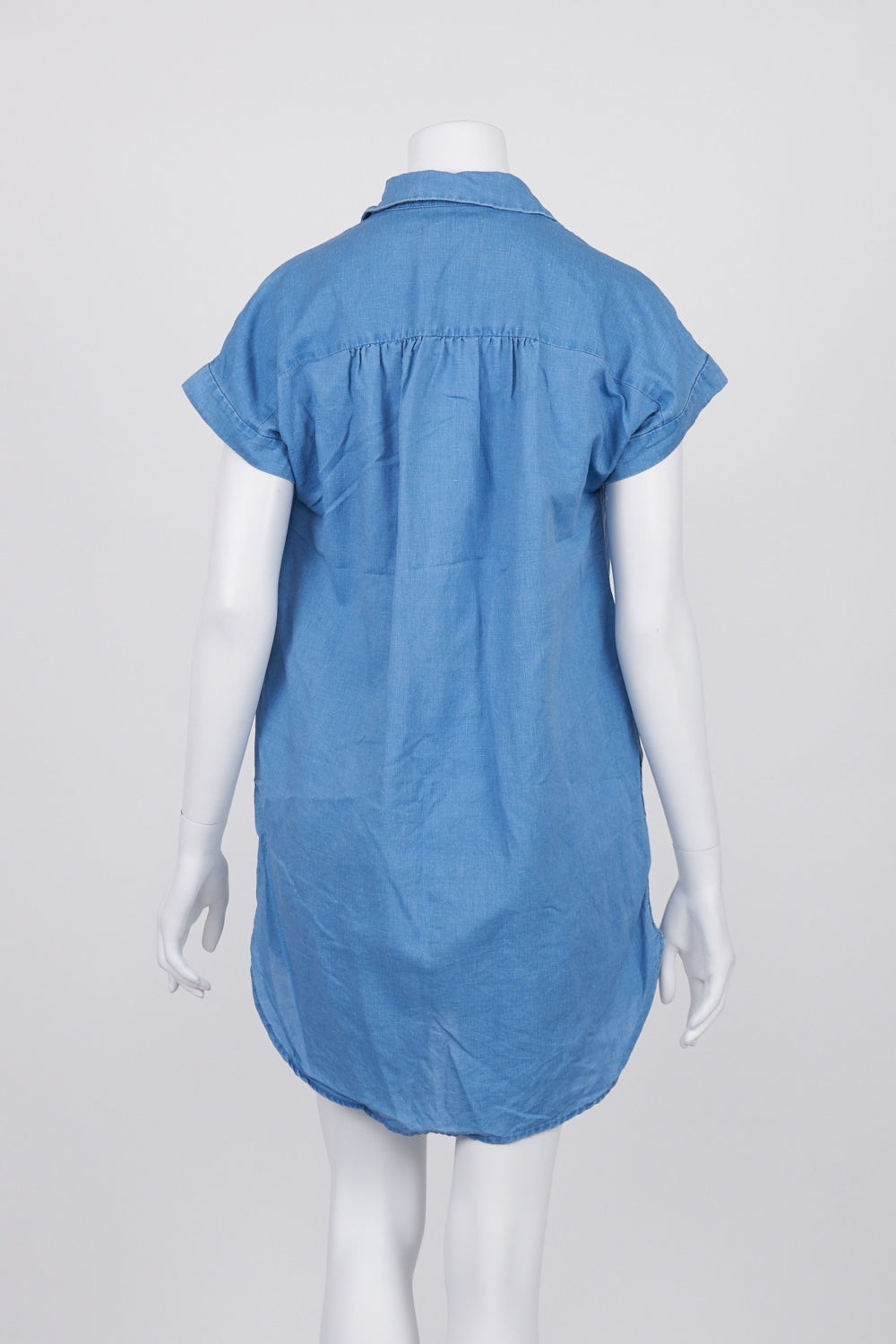 Madewell Blue Short Sleeve Shirt Dress XXS