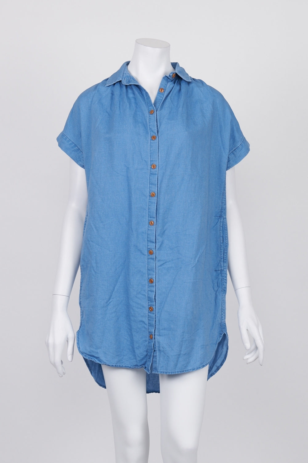 Madewell Blue Short Sleeve Shirt Dress XXS