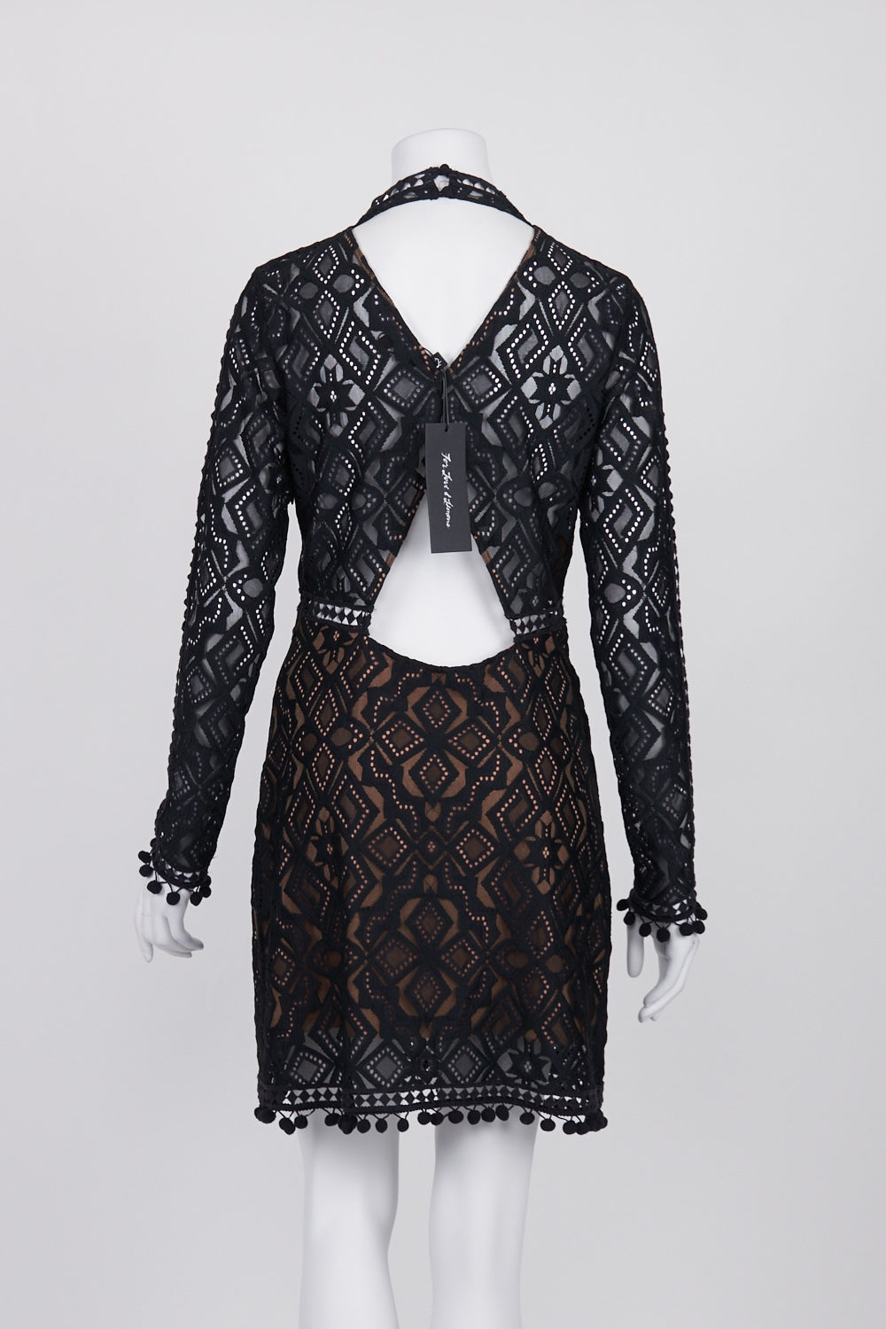 For Love &amp; Lemons Black Lace Long Sleeve Dress