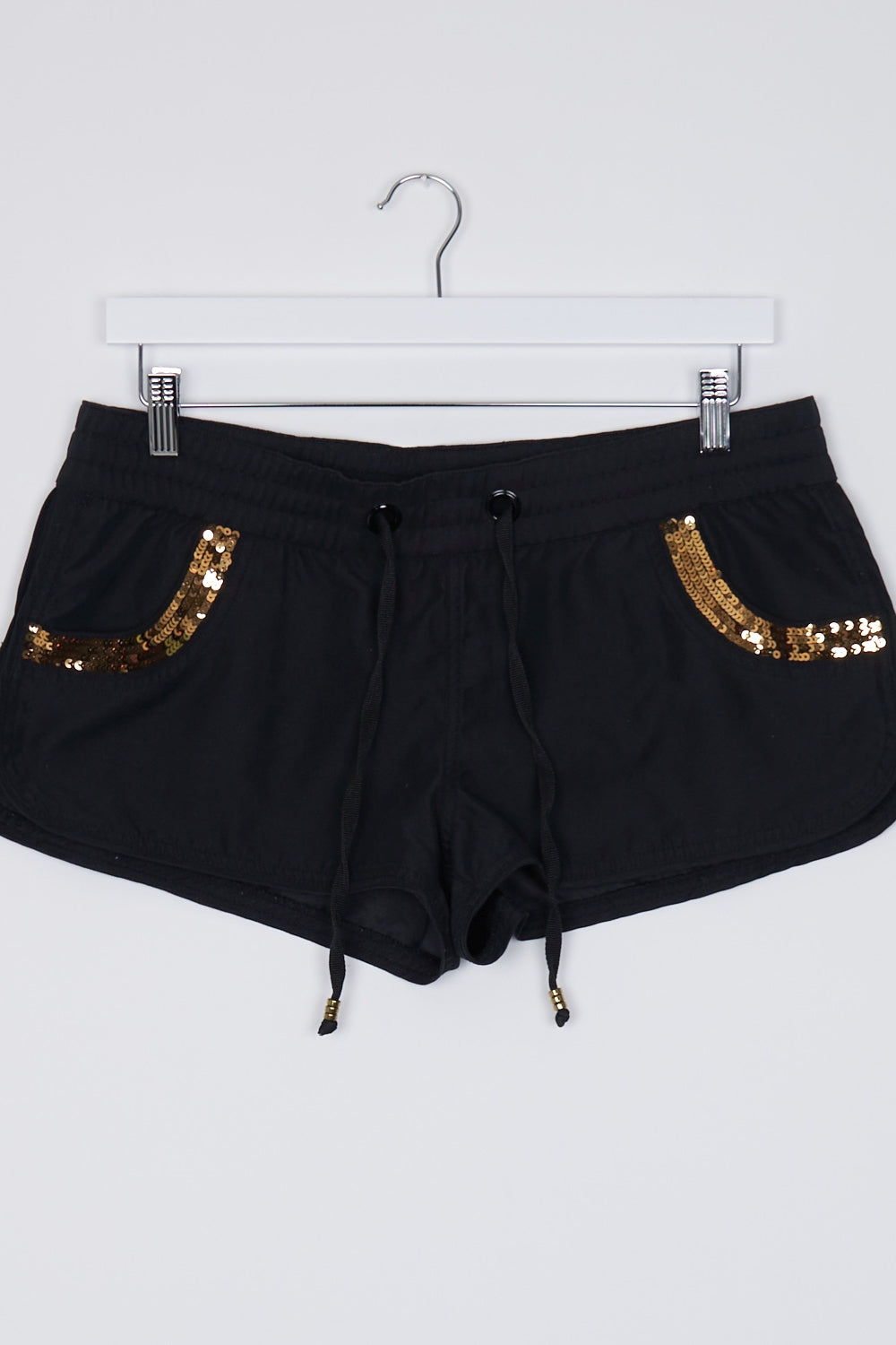 Rusty Black Sequin Detail Shorts