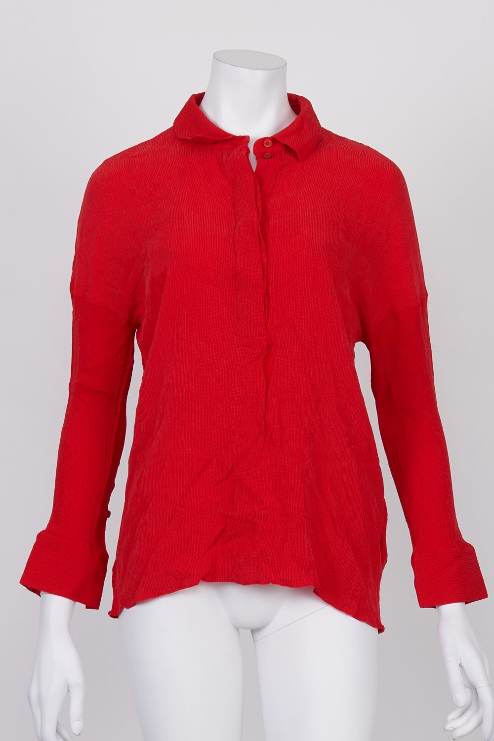COS Red Button Front Top XS