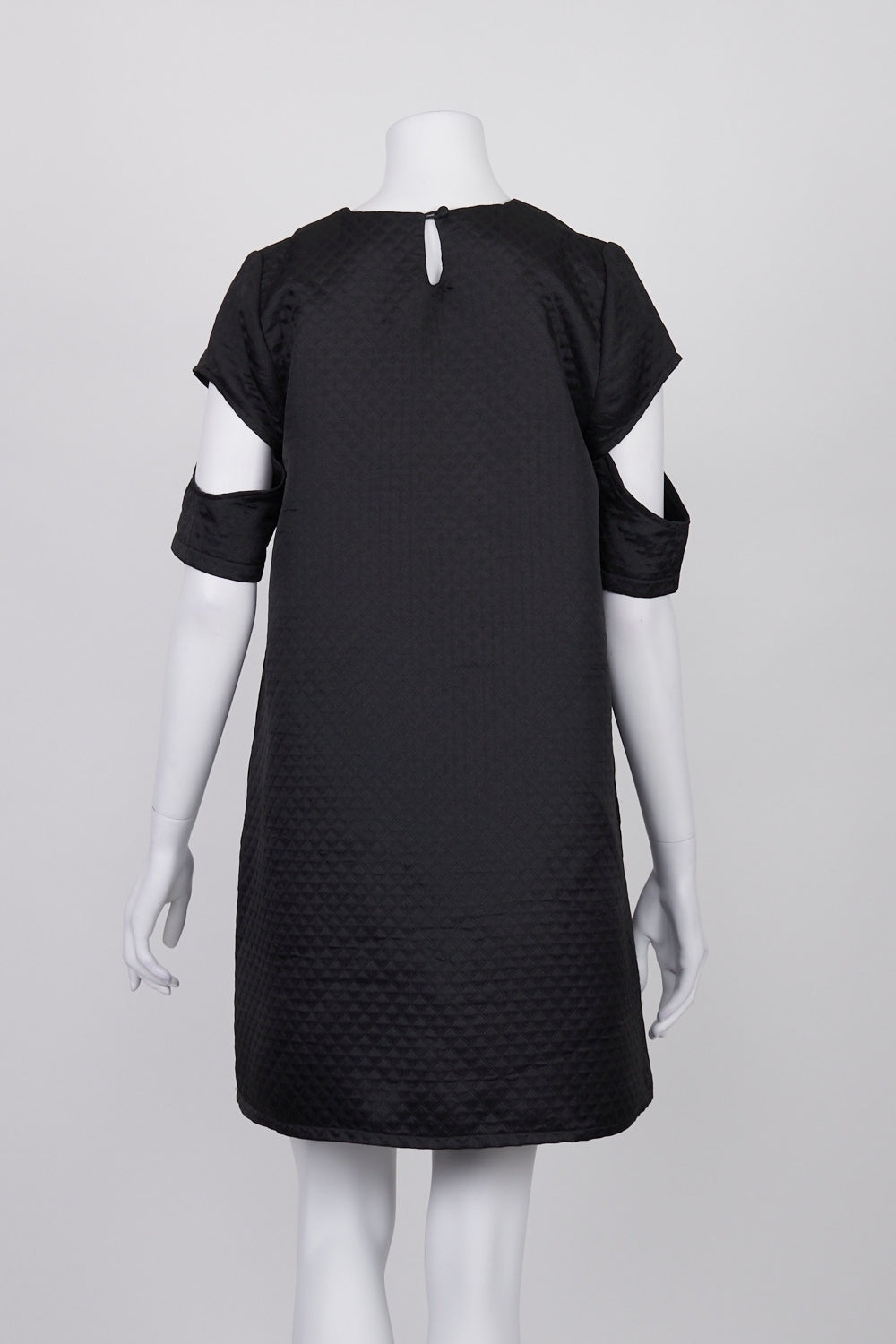 Kuwaii Black Textured Cold Shoulder Dress 10