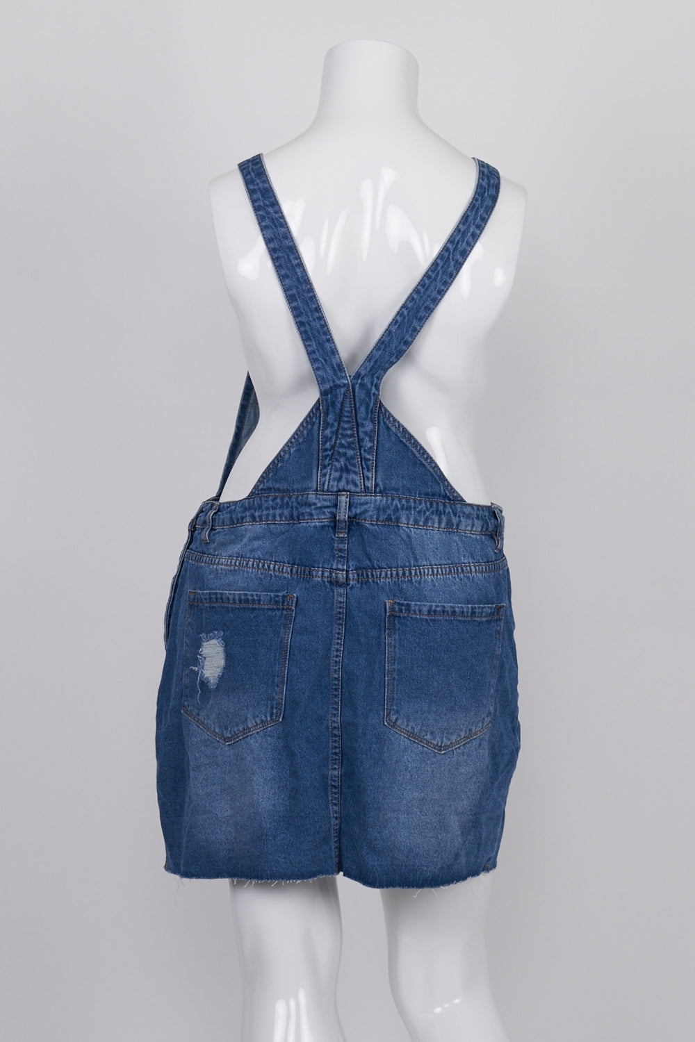 Feather & Noise Blue Denim Dungaree Dress 16