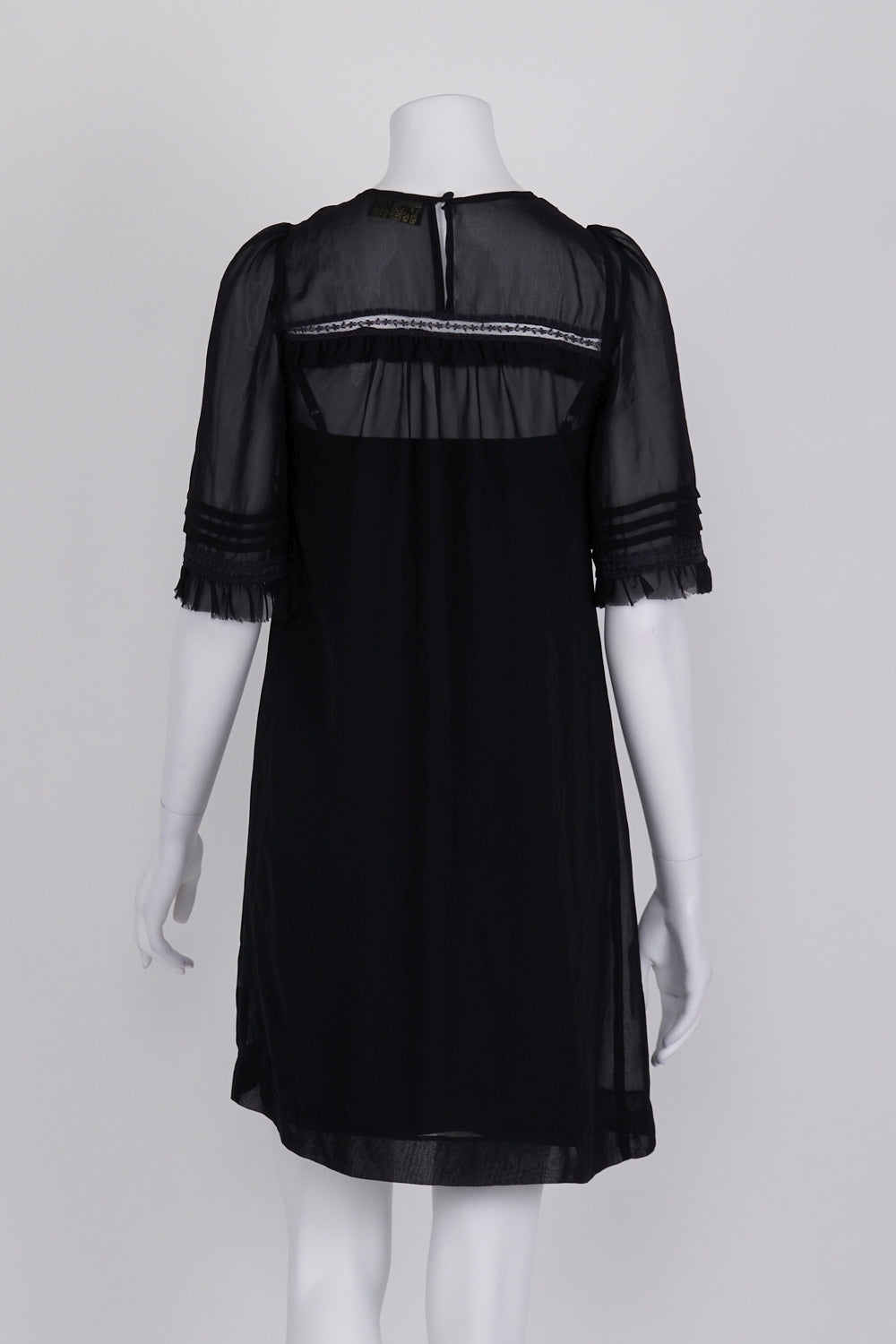 Review Black Sheer Pintuck Dress 6