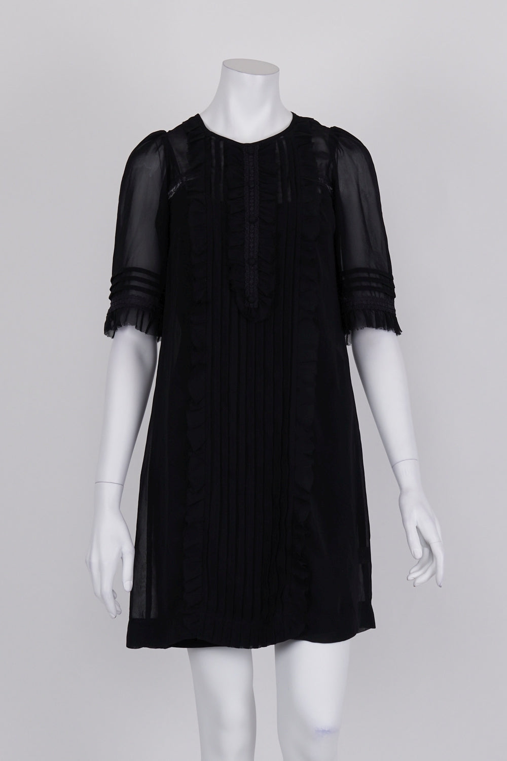 Review Black Sheer Pintuck Dress 6
