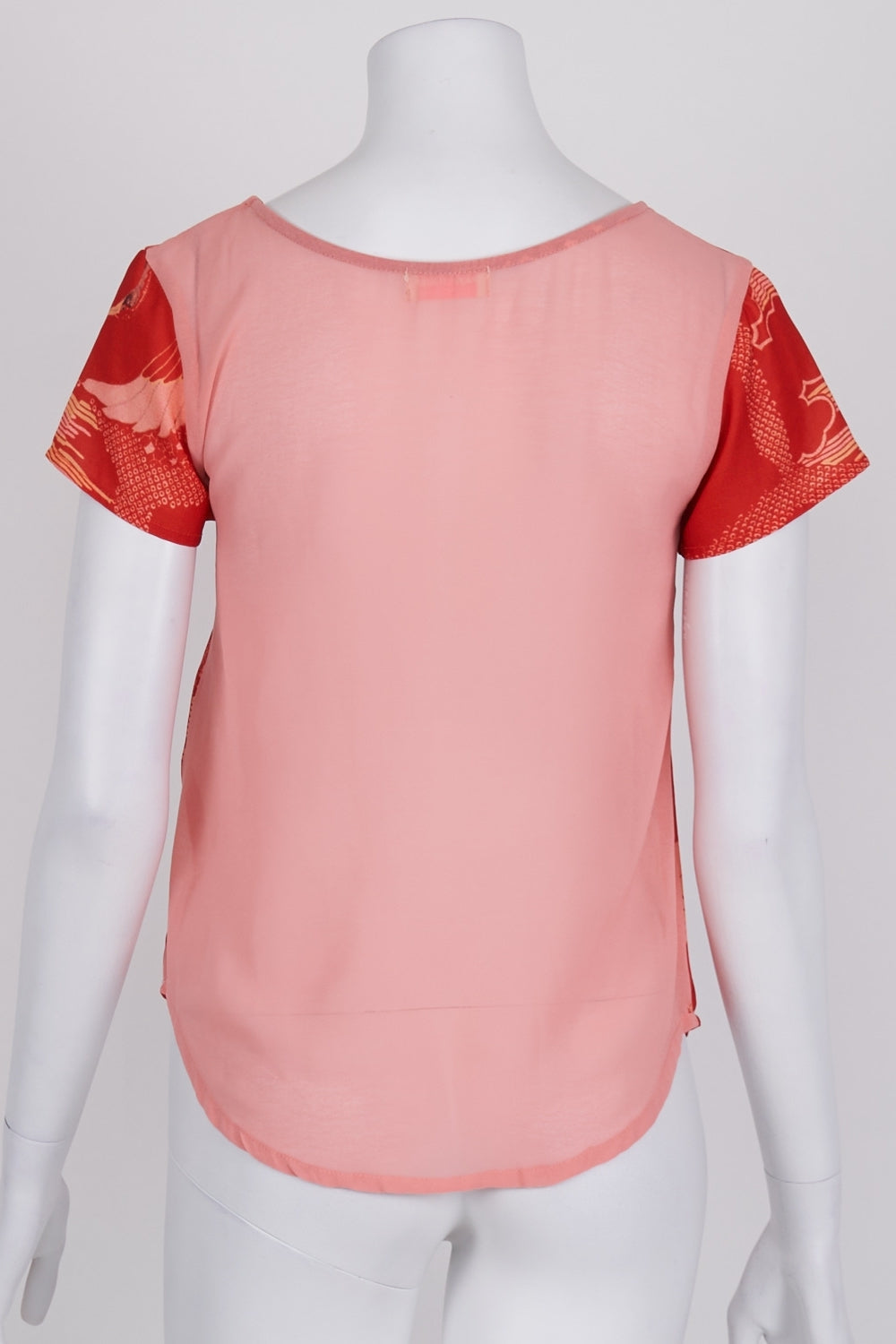 Paint It Red Patterned Sheer Top XS
