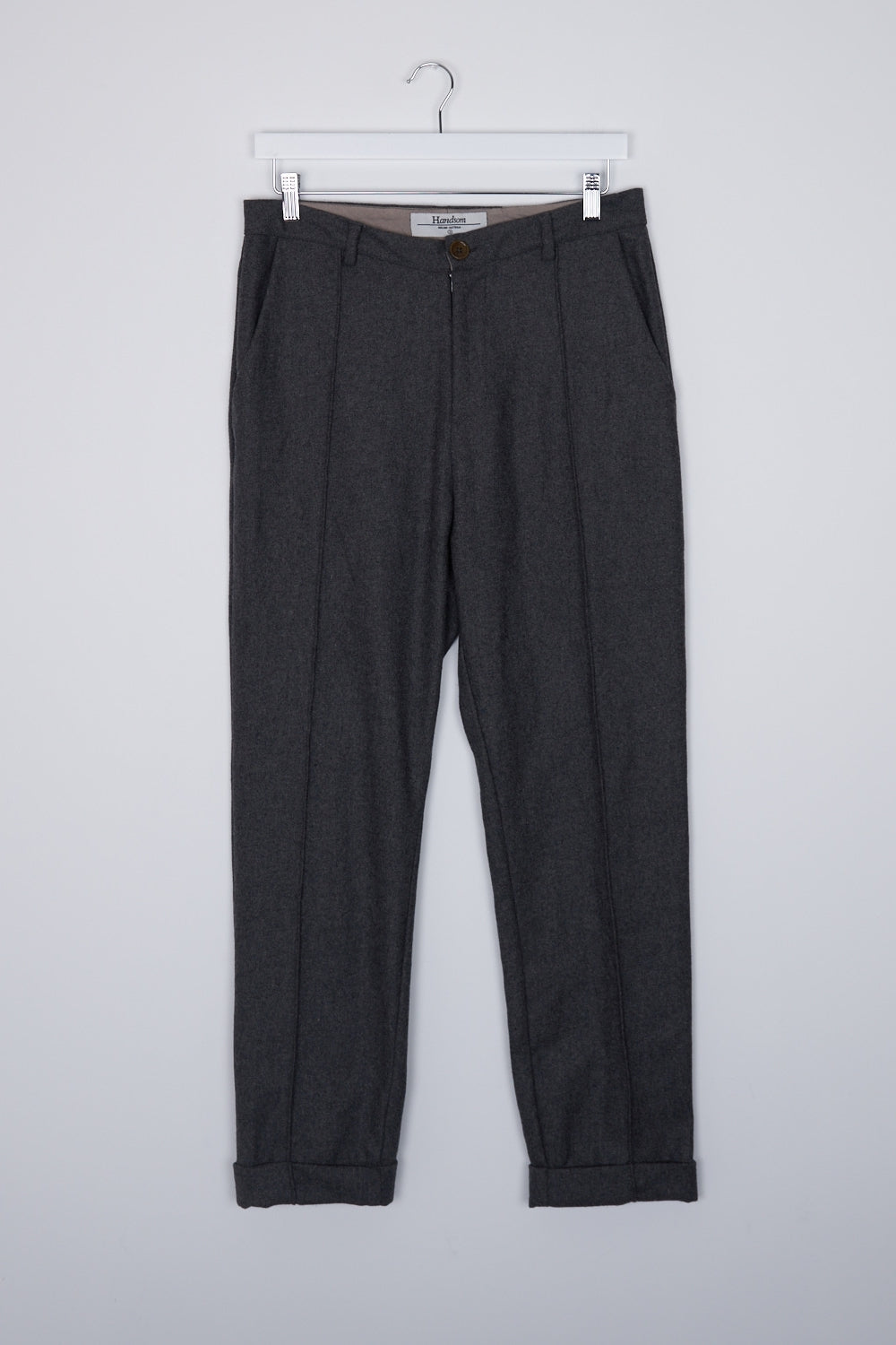 Handsom Grey Seam Detail Pants L