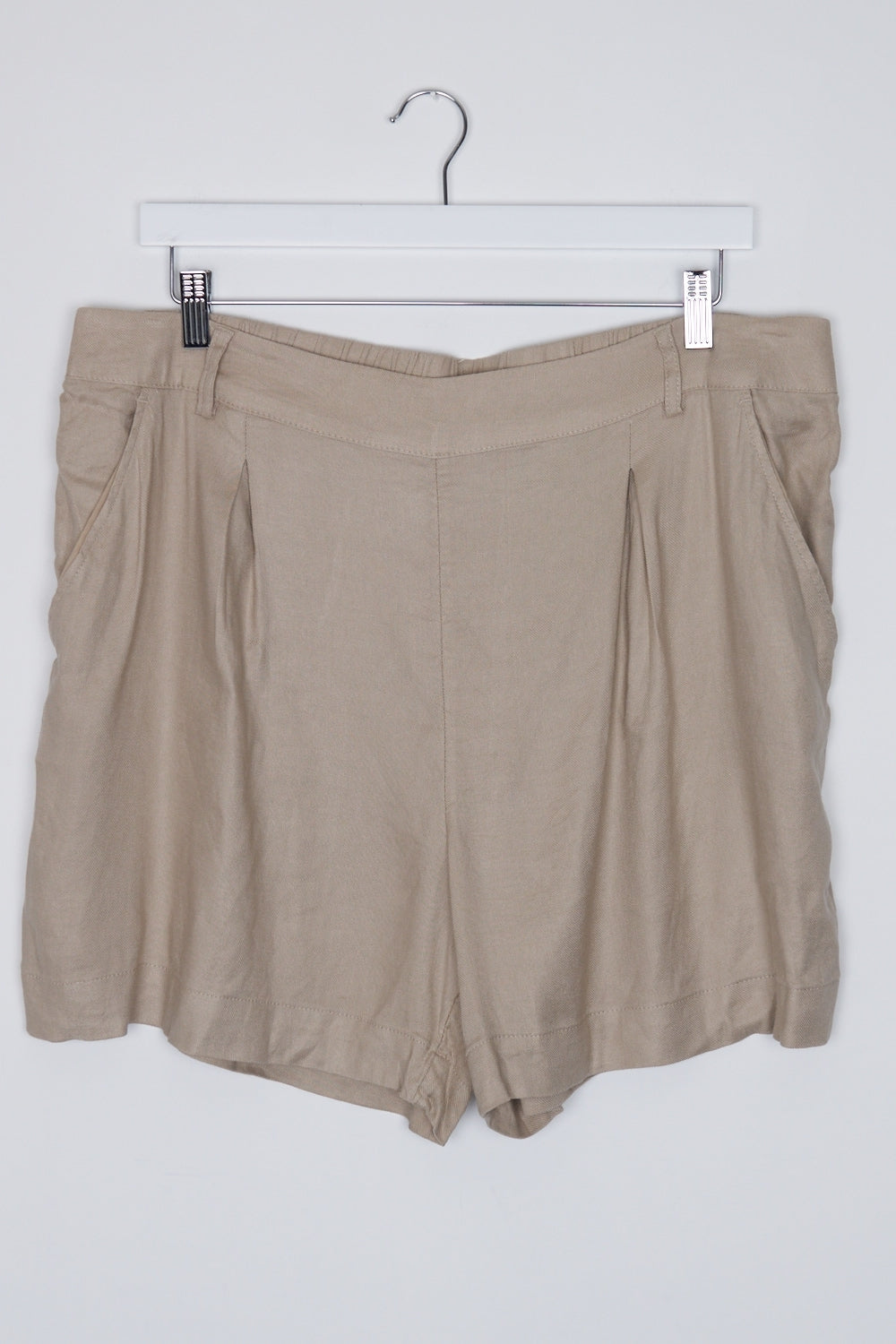 Preview Beige Linen Blend Shorts 20