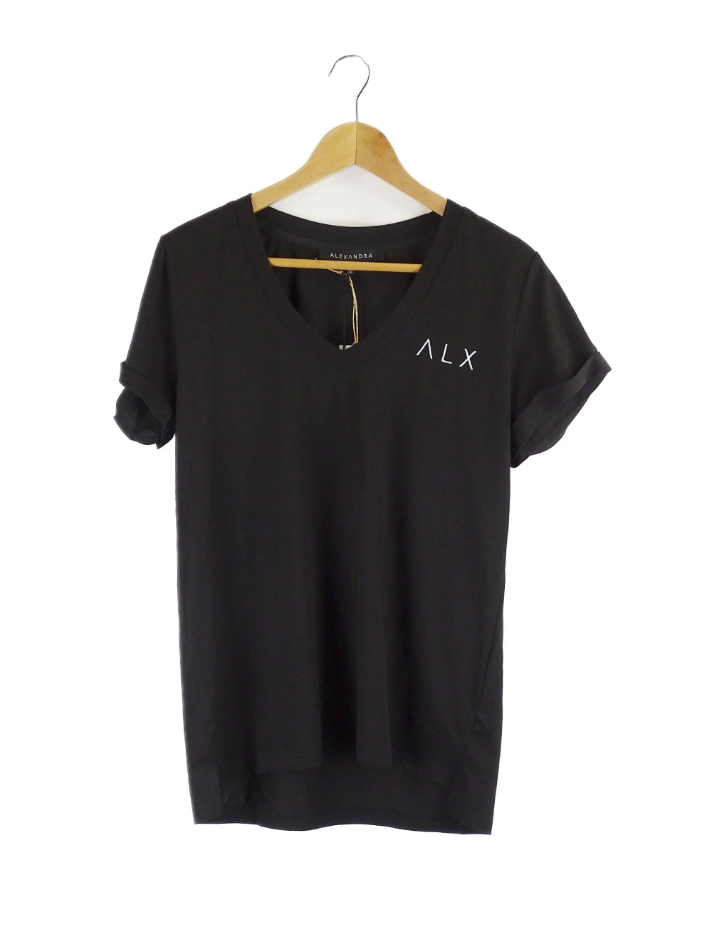 Alexandra-Black-V-Neck-T-Shirt-XS