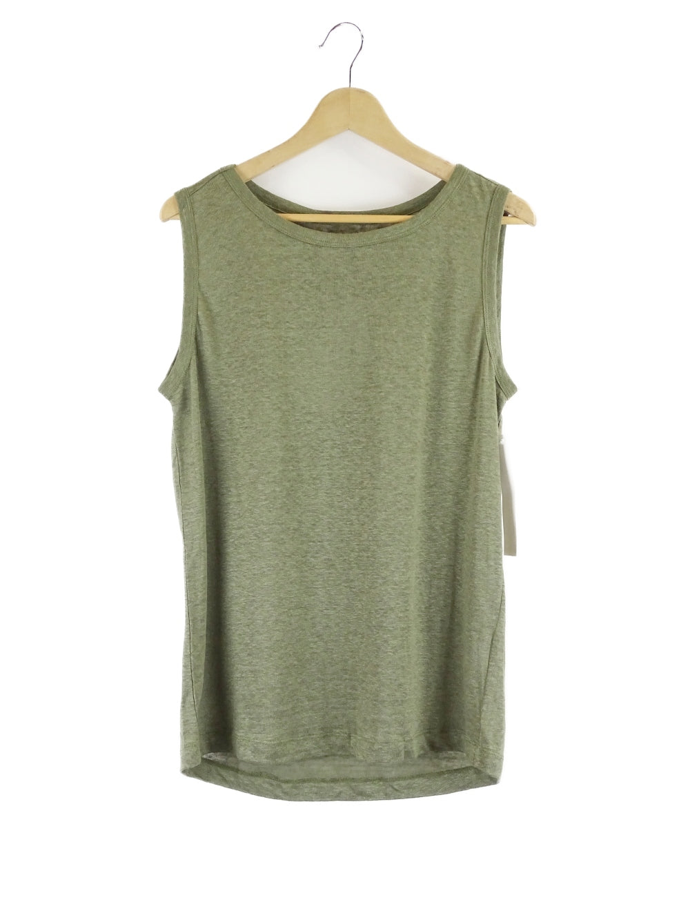 Amelius-&#39;Aceline&#39;-Green-Linen-Tank-Top-XL