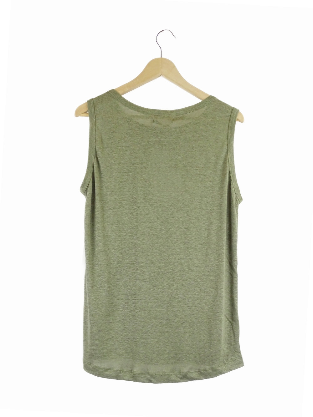 Amelius-&#39;Aceline&#39;-Green-Linen-Tank-Top-XL