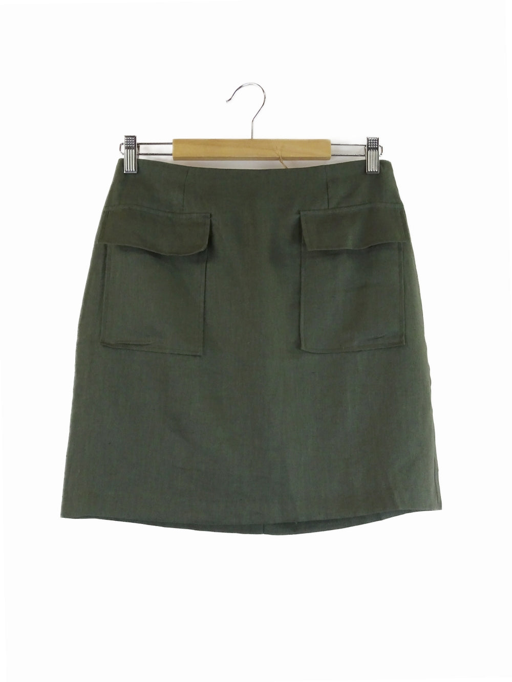 Amelius-&#39;Stockton&#39;-Moss-Linen-Mini-Skirt-10