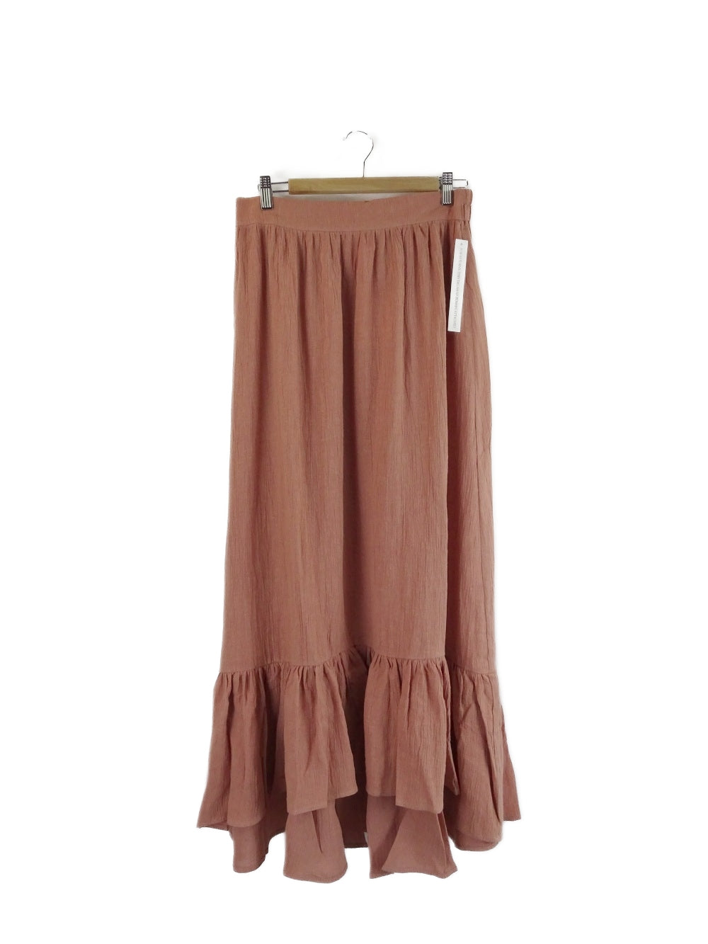 Amelius-&#39;Saloma&#39;-Peach-Linen-Maxi-Skirt-L